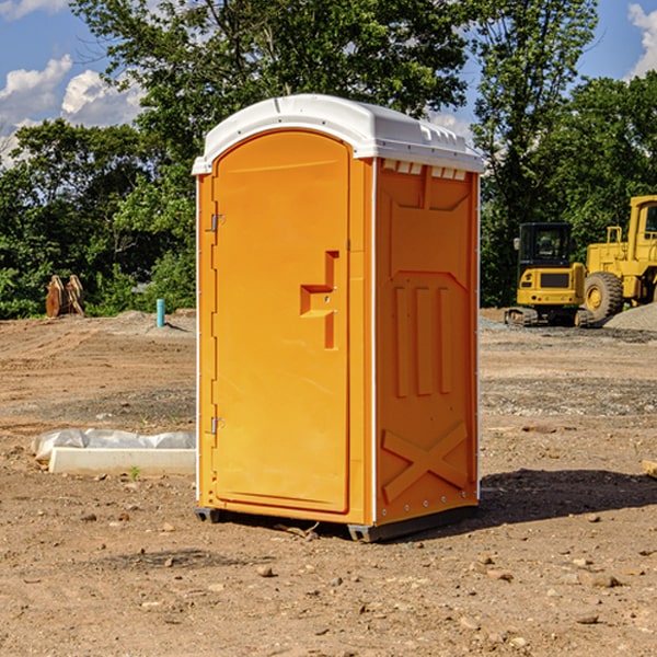 how often are the portable restrooms cleaned and serviced during a rental period in Vidal